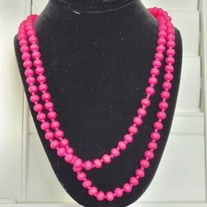 Neon Pink Bead Necklace